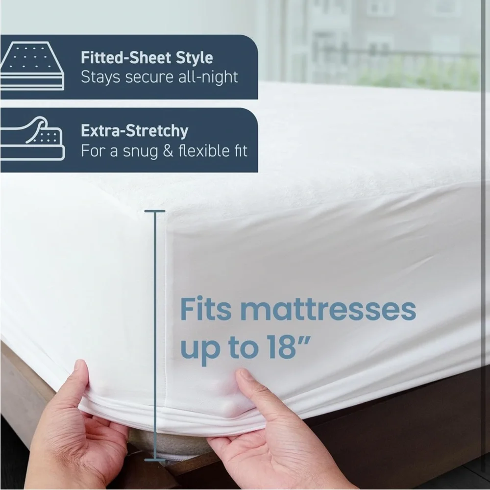 SafeRest 100% Waterproof Twin XL Size Mattress Protector..cotton terry..(NWT)